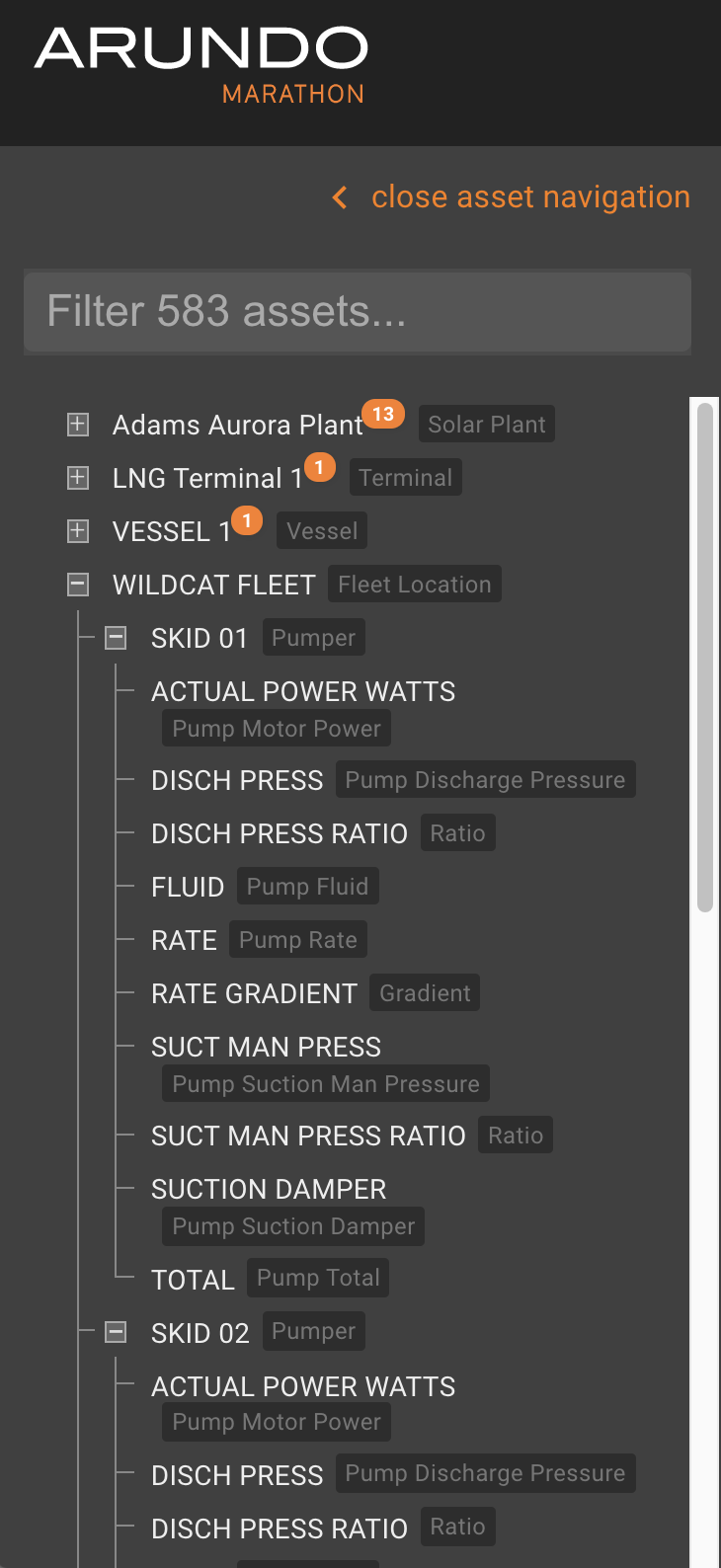 Expanded Asset Hierarchy